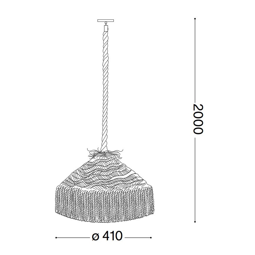 Ideal Lux - Luster na sajli CANAPA 1xE27/15W/230V pr. 41 cm smeđa