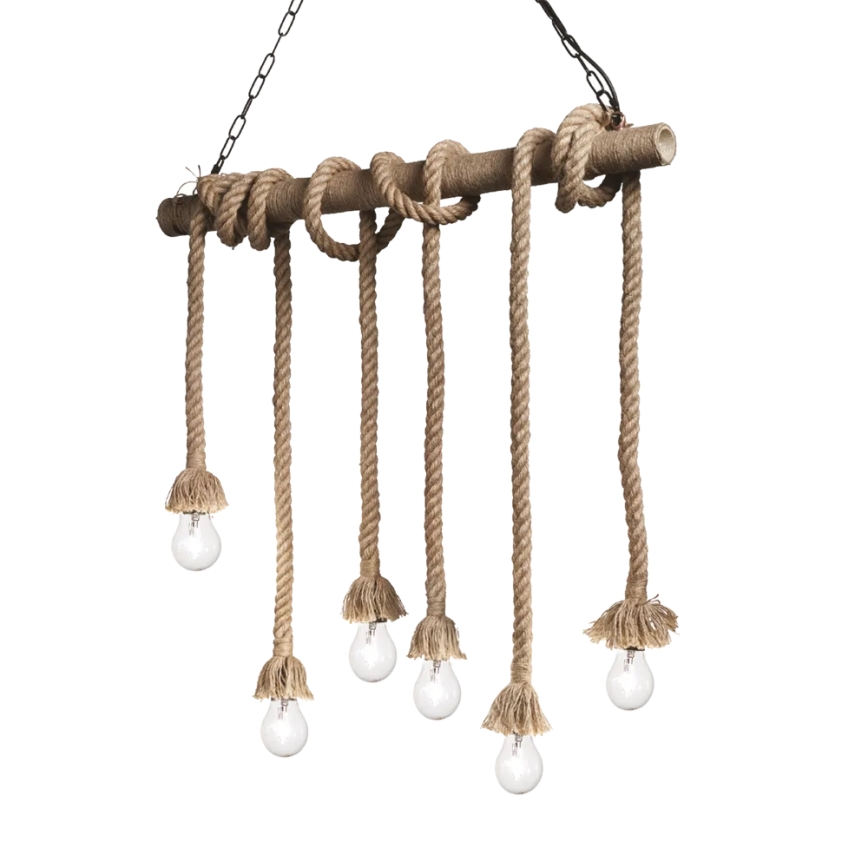 Ideal Lux - Luster na sajli CANAPA 6xE27/15W/230V smeđa