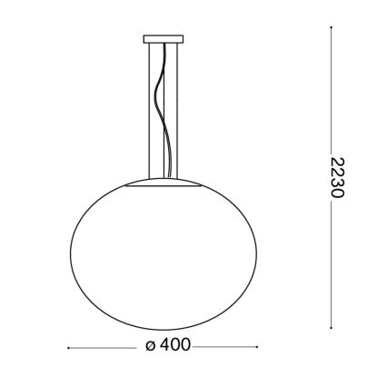 Ideal Lux - Luster na sajli CANDY 1xE27/42W/230V pr. 40 cm bijela