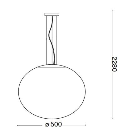 Ideal Lux - Luster na sajli CANDY 1xE27/42W/230V pr. 50 cm bijela