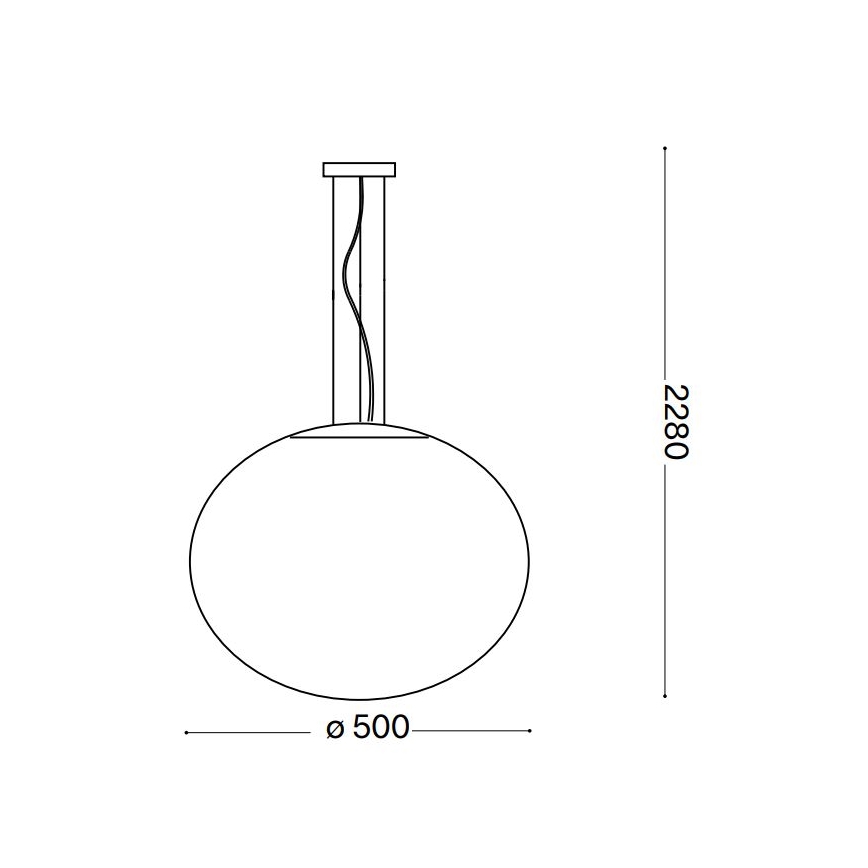 Ideal Lux - Luster na sajli CANDY 1xE27/42W/230V pr. 50 cm bijela