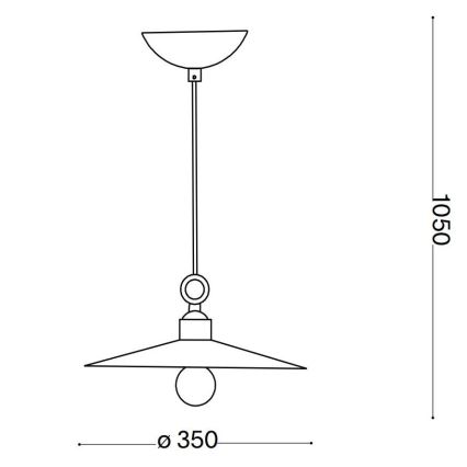 Ideal Lux - Luster na sajli CANTINA 1xE27/42W/230V pr. 35 cm bakar