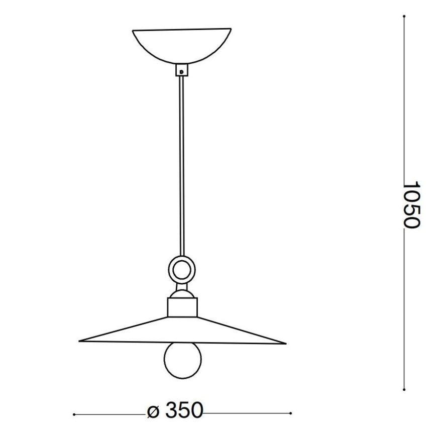 Ideal Lux - Luster na sajli CANTINA 1xE27/42W/230V pr. 35 cm bakar