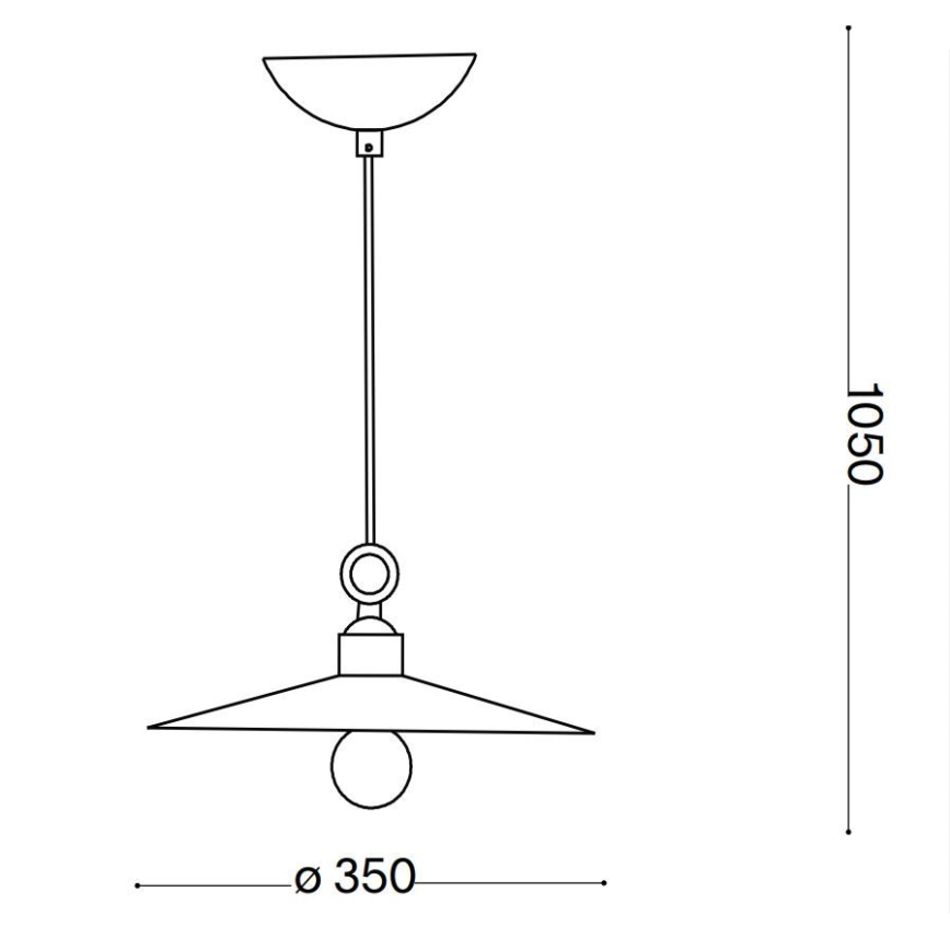 Ideal Lux - Luster na sajli CANTINA 1xE27/42W/230V pr. 35 cm bronca