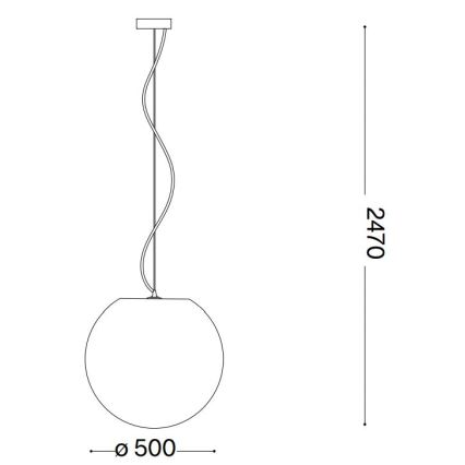 Ideal Lux - Luster na sajli CARTA 1xE27/25W/230V pr. 50 cm bijela