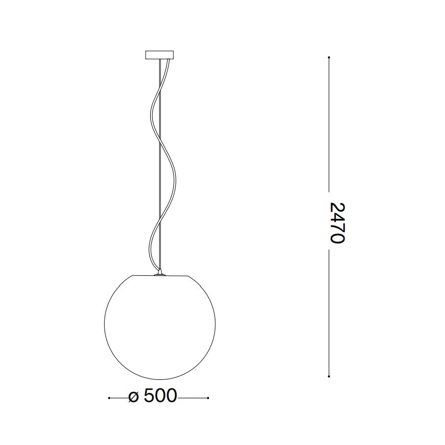 Ideal Lux - Luster na sajli CARTA 1xE27/25W/230V pr. 50 cm bijela