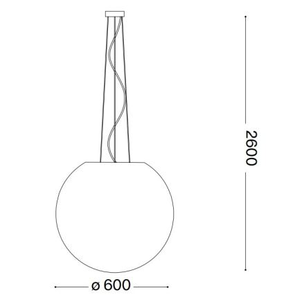Ideal Lux - Luster na sajli CARTA 1xE27/60W/230V pr. 60 cm bijela