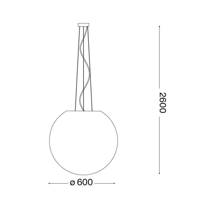 Ideal Lux - Luster na sajli CARTA 1xE27/60W/230V pr. 60 cm bijela