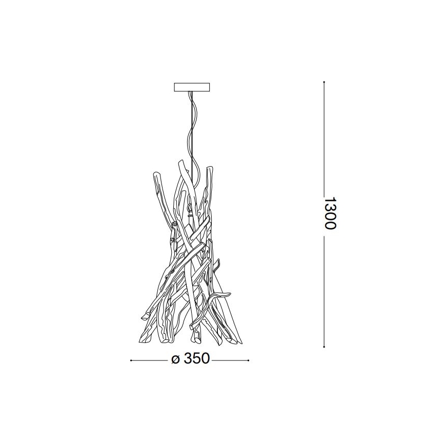 Ideal Lux - Luster na sajli DRIFTWOOD 1xE27/60W/230V guava