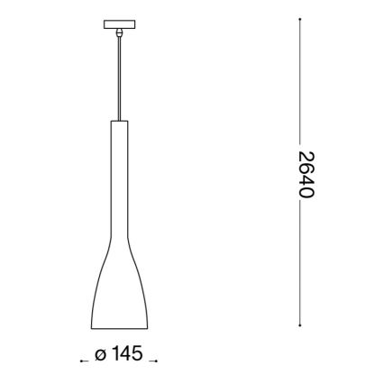 Ideal Lux - Luster na sajli FLUT 1xE27/60W/230V, prom. 14,5 cm, crne boje