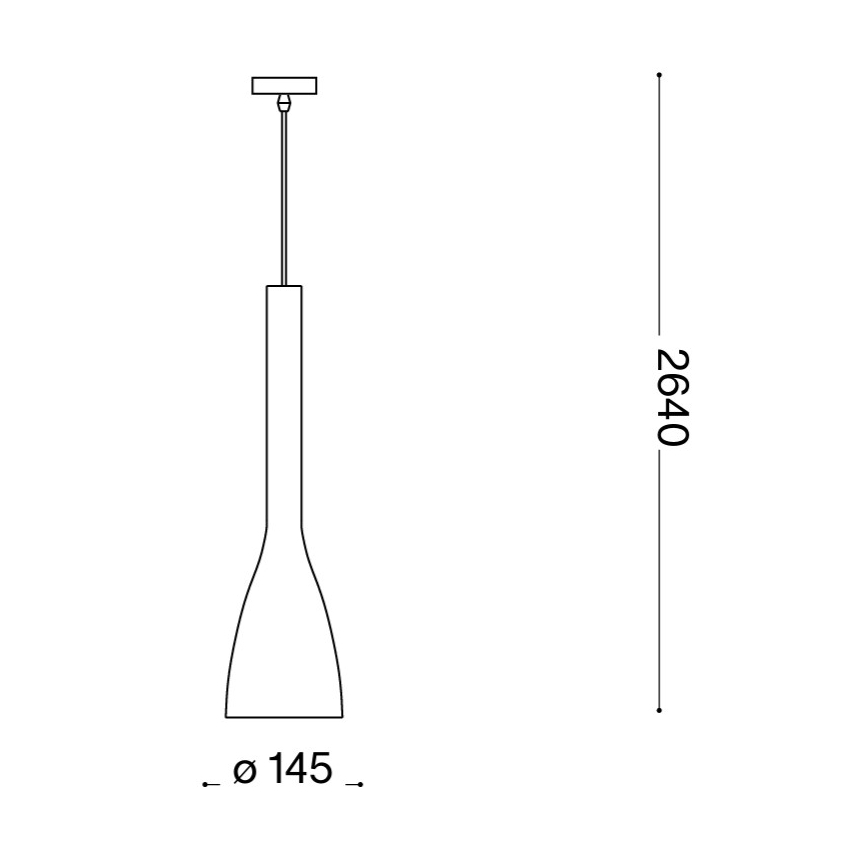 Ideal Lux - Luster na sajli FLUT 1xE27/60W/230V, prom. 14,5 cm, crne boje