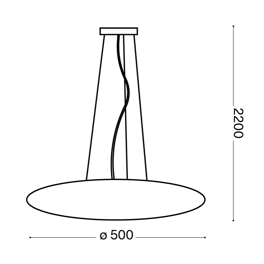 Ideal Lux - Luster na sajli GLORY 3xE27/60W/230V Ø 50 cm bijela