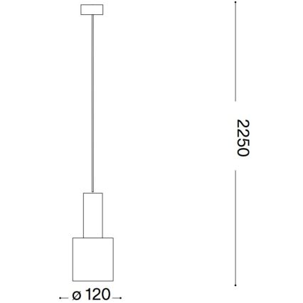 Ideal Lux - Luster na sajli HOLLY 1xE27/60W/230V pr. 12 cm crna