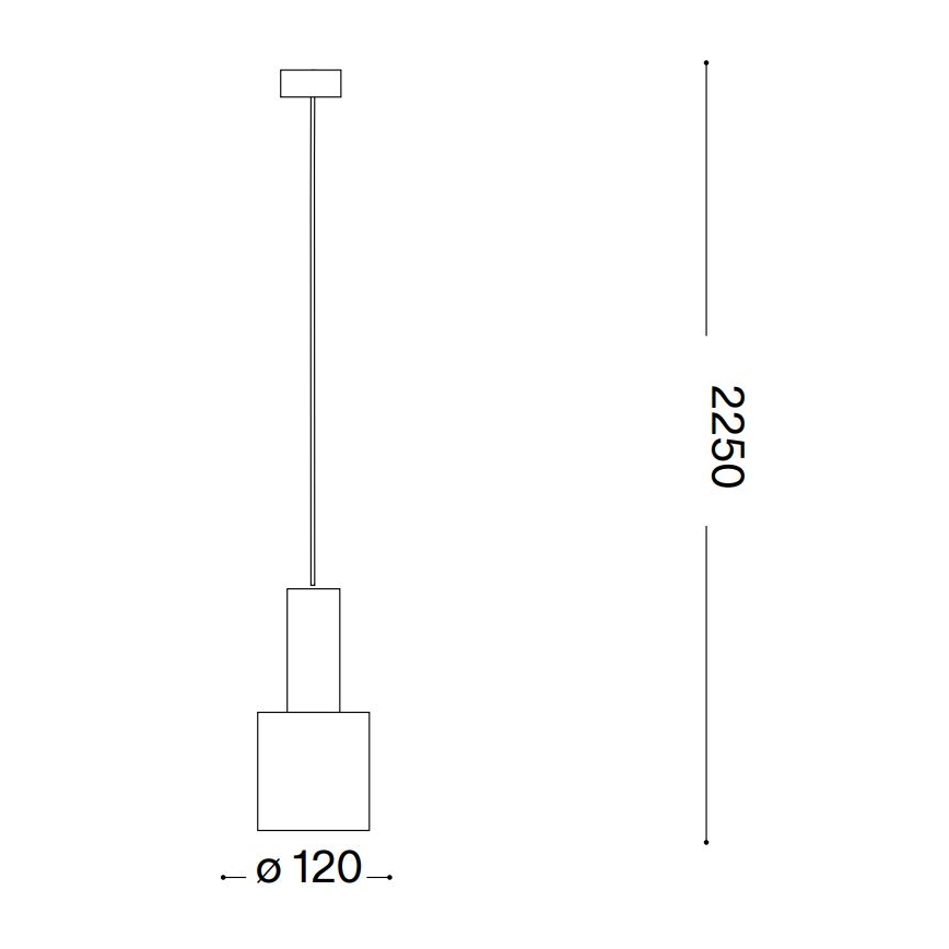 Ideal Lux - Luster na sajli HOLLY 1xE27/60W/230V pr. 12 cm crna