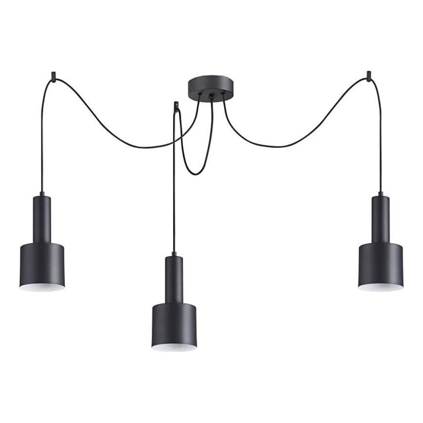 Ideal Lux - Luster na sajli HOLLY 3xE27/60W/230V pauk crna
