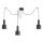 Ideal Lux - Luster na sajli HOLLY 3xE27/60W/230V pauk crna