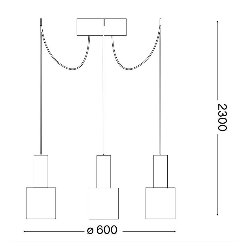 Ideal Lux - Luster na sajli HOLLY 3xE27/60W/230V pauk crna