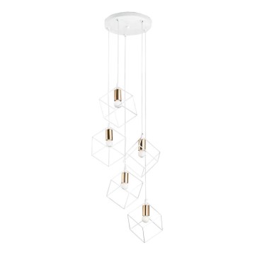 Ideal Lux - Luster na sajli ICE 5xE27/60W/230V pr. 50 cm bijela