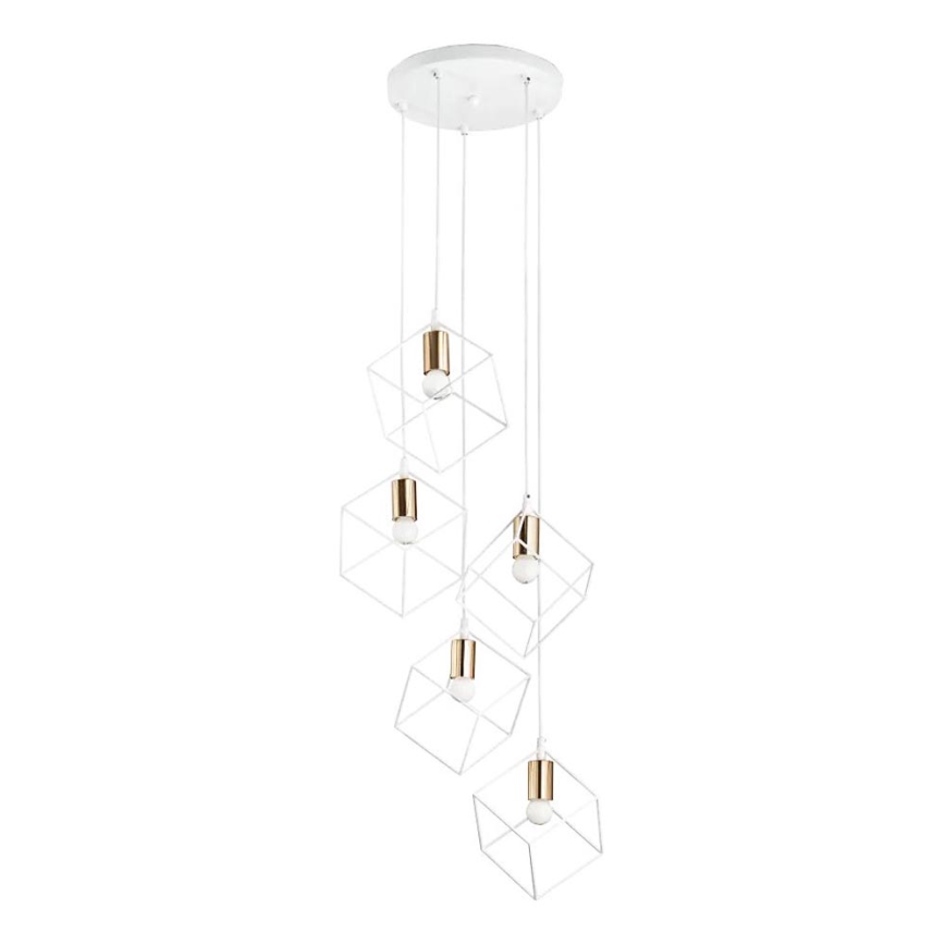 Ideal Lux - Luster na sajli ICE 5xE27/60W/230V pr. 50 cm bijela