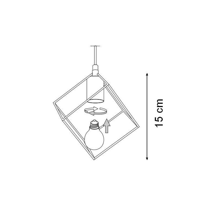 Ideal Lux - Luster na sajli ICE 5xE27/60W/230V pr. 50 cm crna