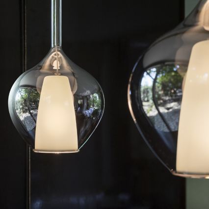 Ideal Lux - Luster na sajli KALIQUE 1xE27/42W/230V Ø 18 cm dimljena crna