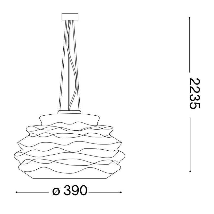 Ideal Lux - Luster na sajli KARMA 1xE27/60W/230V pr. 39 cm bijela