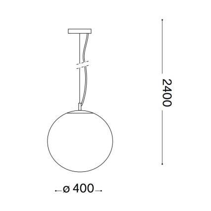 Ideal Lux - Luster na sajli MAPA 1xE27/42W/230V pr. 40 cm siva/dimna