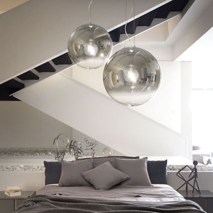 Ideal Lux - Luster na sajli MAPA 1xE27/42W/230V pr. 50 cm siva/dimna