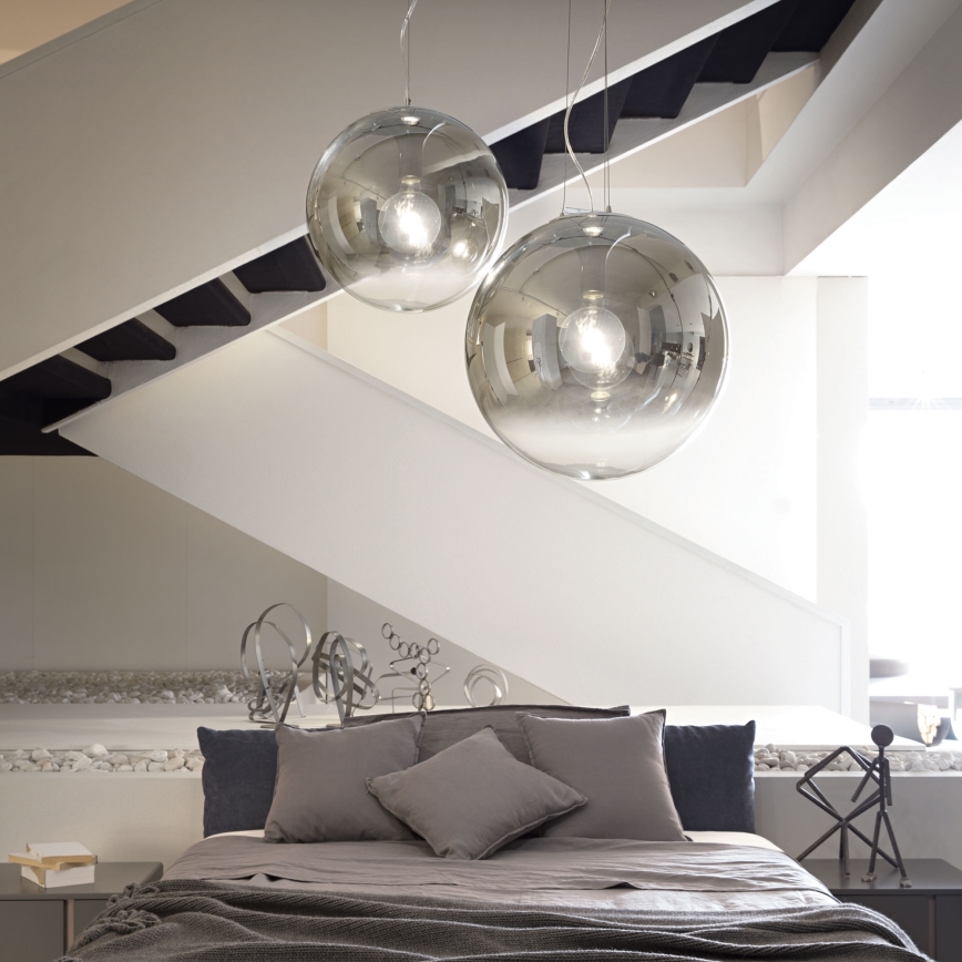 Ideal Lux - Luster na sajli MAPA 1xE27/42W/230V pr. 50 cm siva/dimna