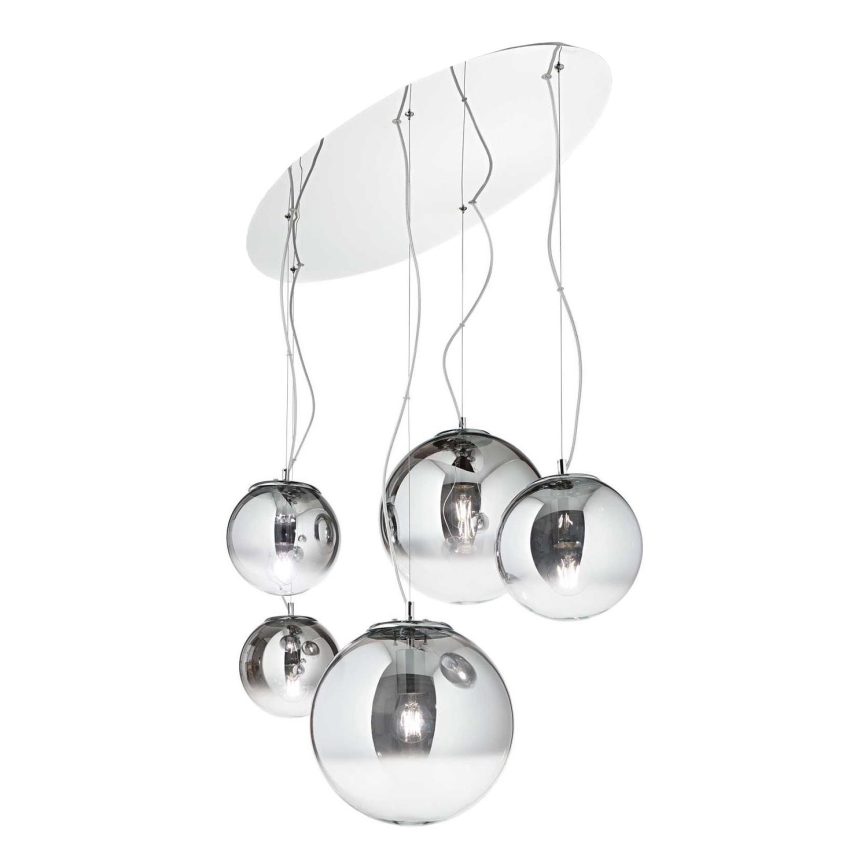 Ideal Lux - Luster na sajli MAPA FADE 5xE27/60W/230V sjajni krom