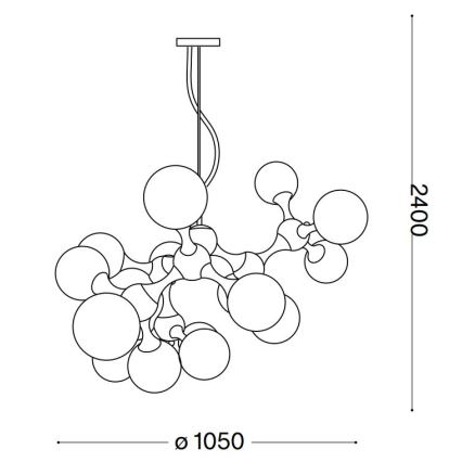 Ideal Lux - Luster na sajli NODI 15xE14/28W/230V mesing