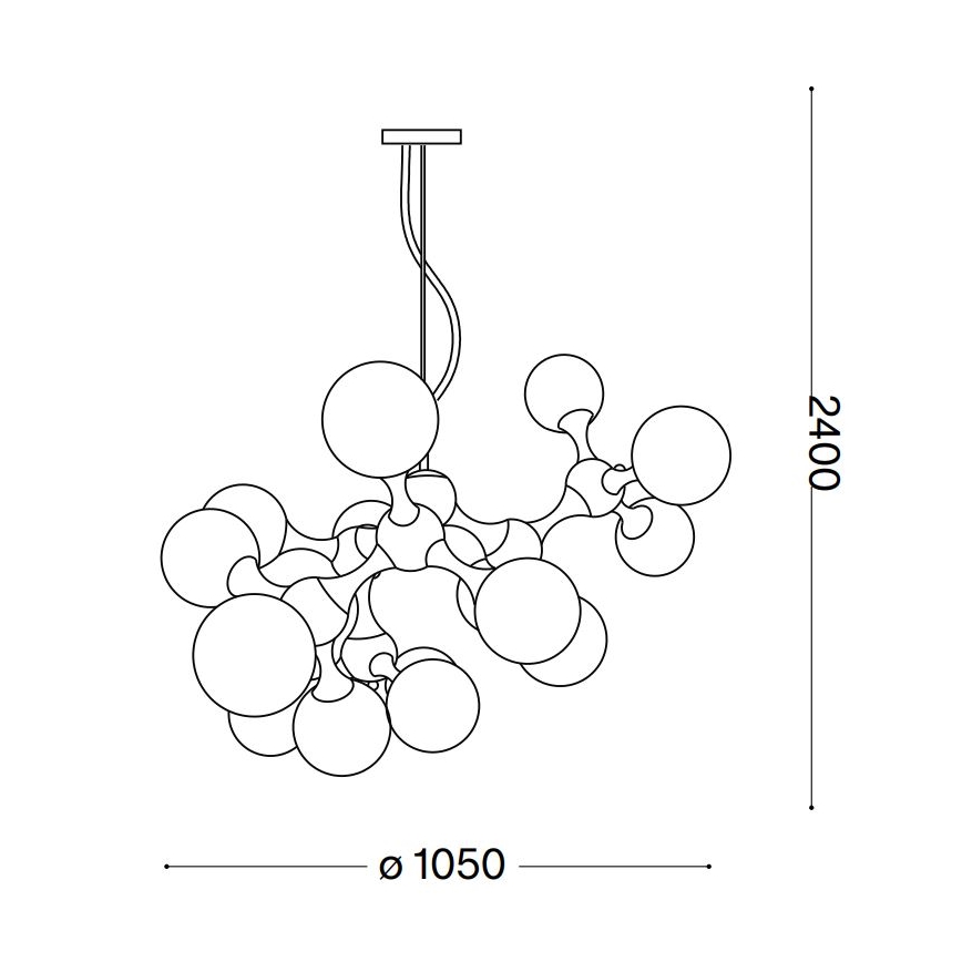 Ideal Lux - Luster na sajli NODI 15xE14/28W/230V mesing