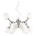 Ideal Lux - Luster na sajli NODI 9xE14/28W/230V pr. 80 cm sjajni krom/bijela