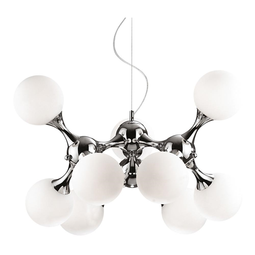 Ideal Lux - Luster na sajli NODI 9xE14/40W/230V sjajni krom/bijela