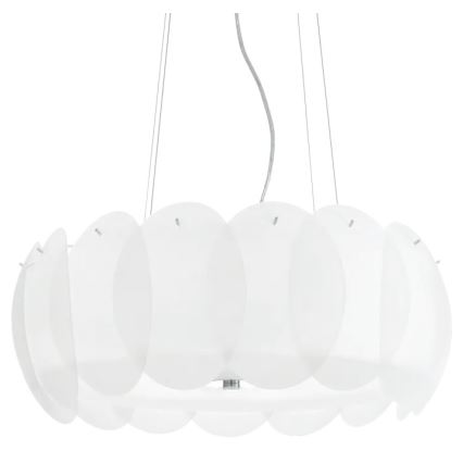 Ideal Lux - Luster na sajli OVALINO 8xE27/60W/230V Ø 55 cm bijela