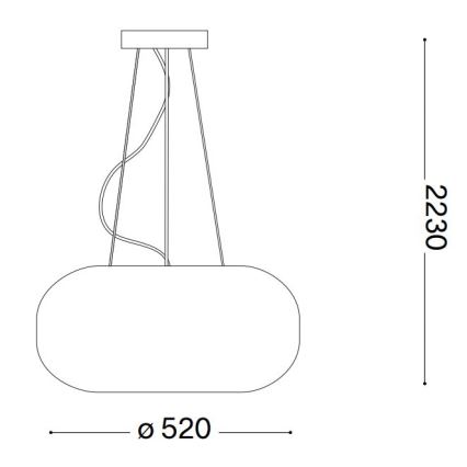Ideal Lux - Luster na sajli ULISSE 3xE27/60W/230V pr. 52 cm bijela