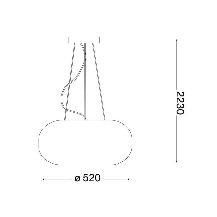 Ideal Lux - Luster na sajli ULISSE 3xE27/60W/230V pr. 52 cm bijela