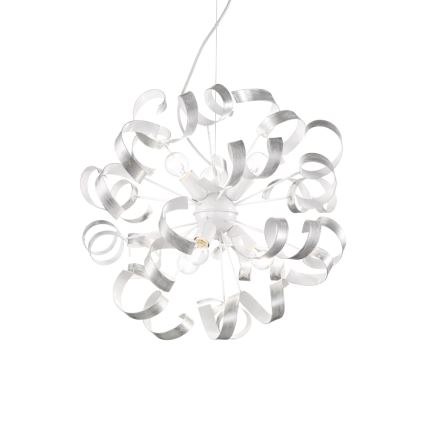 Ideal Lux - Luster na sajli VORTEX 6xE14/40W/230V pr. 53 cm srebrna/patina