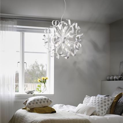 Ideal Lux - Luster na sajli VORTEX 6xE14/40W/230V pr. 53 cm srebrna/patina