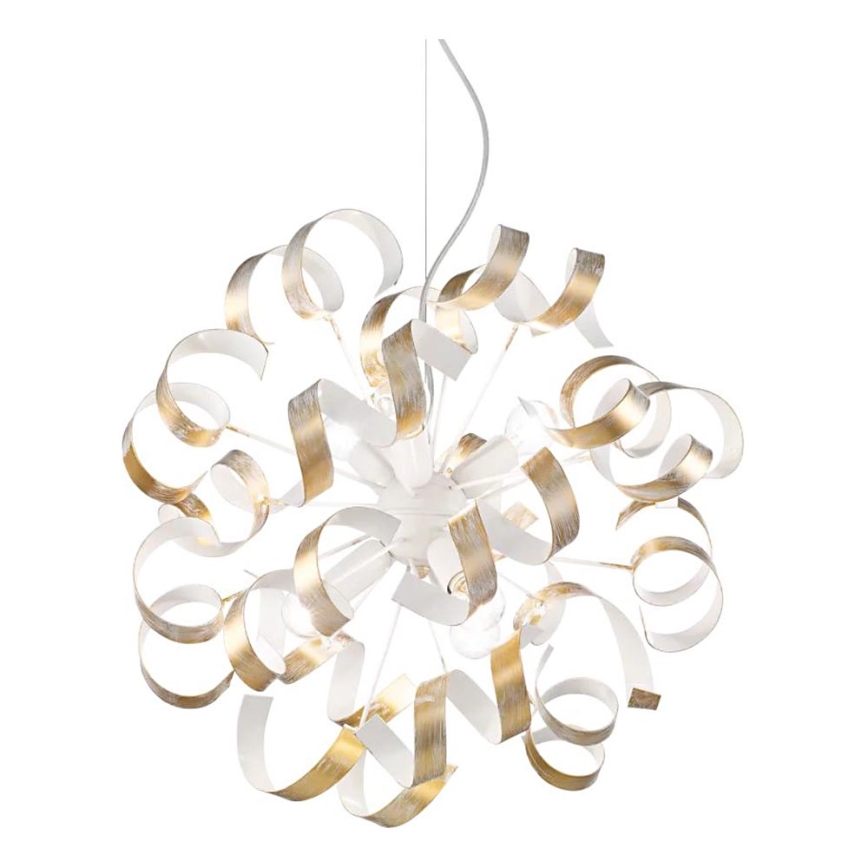 Ideal Lux - Luster na sajli VORTEX 6xE14/40W/230V pr. 53 cm zlatna/patina