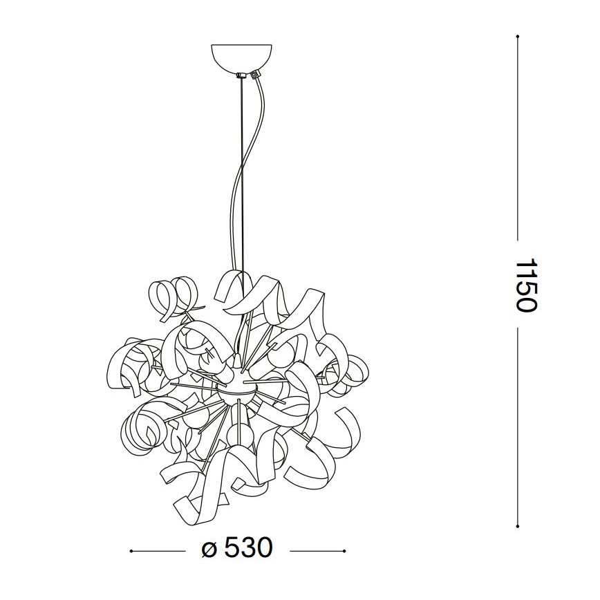 Ideal Lux - Luster na sajli VORTEX 6xE14/40W/230V pr. 53 cm zlatna/patina