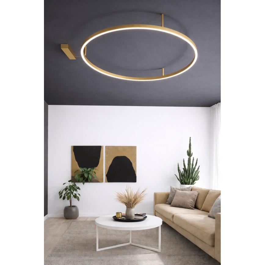 Ideal Lux - LED stropno svjetlo ORACLE SLIM LED/81W/230V 3000K CRI 90 Ø 150 cm zlatno