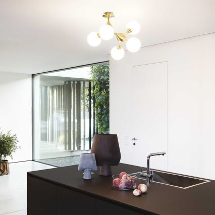 Ideal Lux - Plafonski luster NODI 5xE14/28W/230V 50x55 cm mesing/bijela