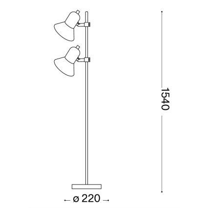 Ideal Lux - Podna svjetiljka 2xE27/60W/230V sjajni krom