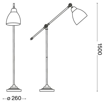 Ideal Lux - Podna svjetiljka NEWTON 1xE27/42W/230V polirani krom