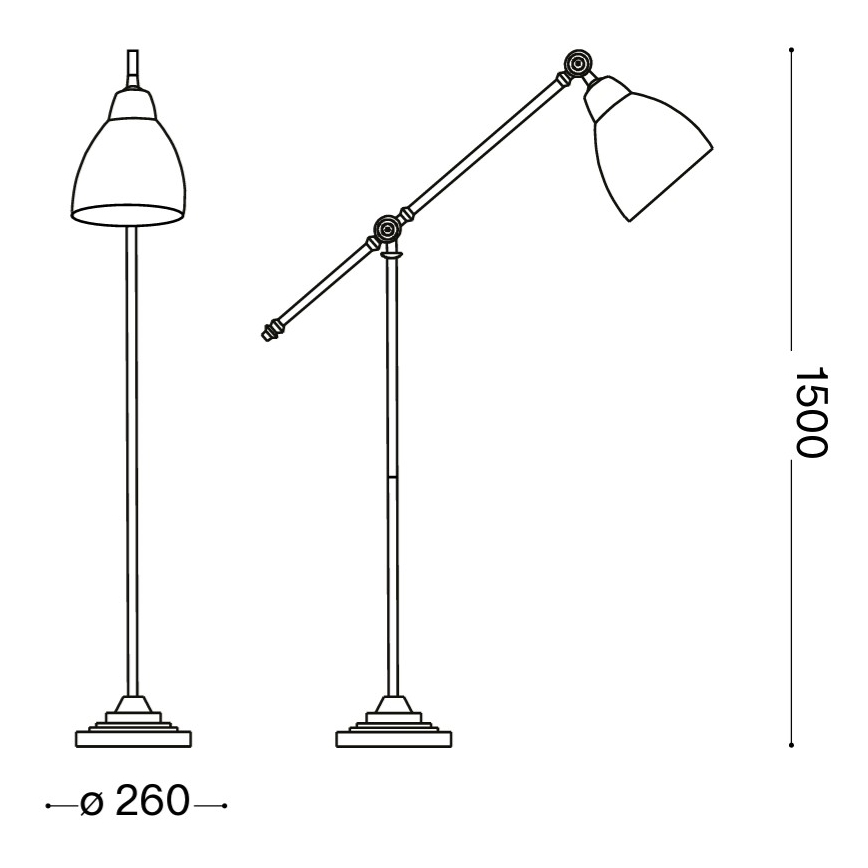 Ideal Lux - Podna svjetiljka NEWTON 1xE27/42W/230V polirani krom