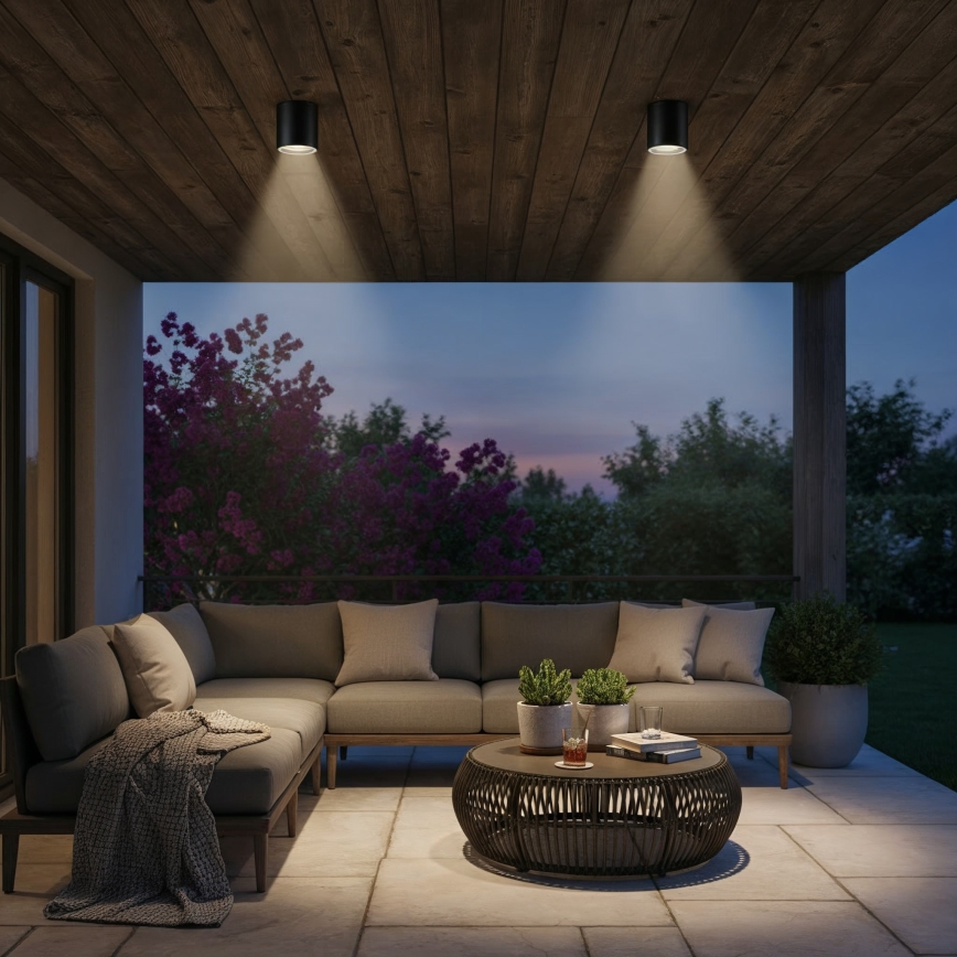 Ideal Lux - Reflektorska svjetiljka za kupaonicu GUN 1xGU10/28W/230V IP44 crna