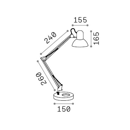 Ideal Lux - Stolna lampa 1xE27/42W/230V crna