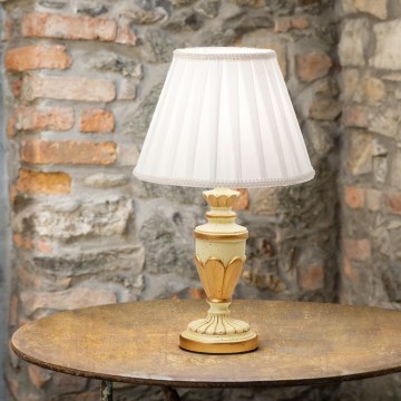Ideal Lux - Stolna lampa FIRENZE 1xE14/40W/230V bijela/zlatna