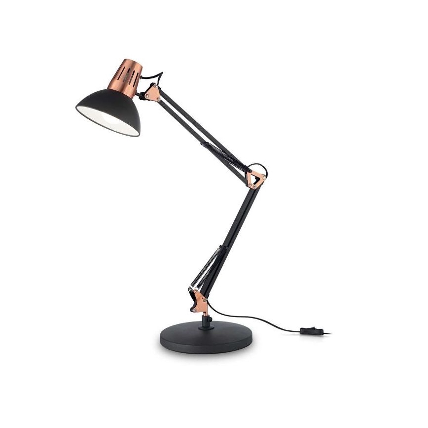Ideal Lux - Stolna lampa WALLY 1xE27/42W/230V crna/bakrena